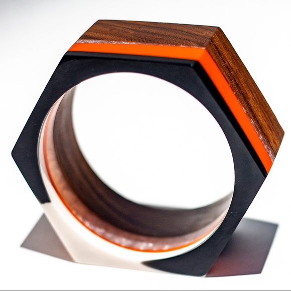 HANDMADE Wood+Lucite Vintage Repro Hexagon—1 Left! - Picture 3 of 8